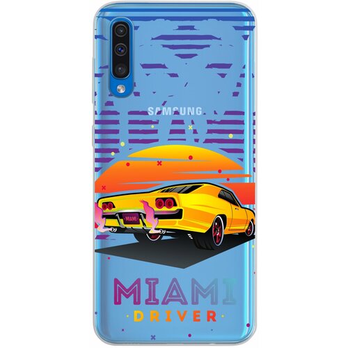 Силиконовый чехол Mcover для Samsung Galaxy A50 с рисунком Майами драйв силиконовый чехол mcover для samsung galaxy s20 с рисунком майами драйв