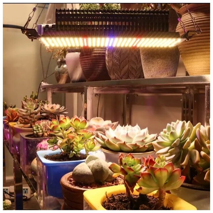 Светодиодная фитолампа полного спектра для выращивания растений, 300 Вт, 465 светодиодов - фотография № 1