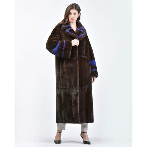 Пальто Gianfranco Ferre, норка, силуэт прямой, размер 42, коричневый