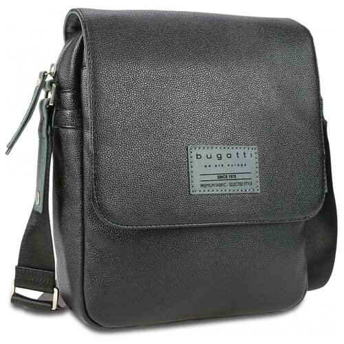 фото Bugatti 49836201 сумка наплечная bugatti moto d, чёрная, полиуретан, 25х8х30 см, 4 л