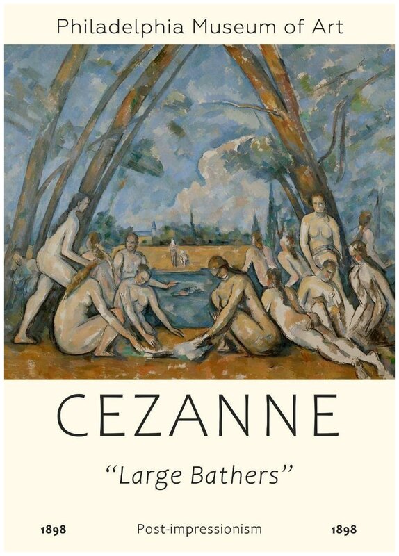 Постер / Плакат / Картина Поль Сезанн - Большие купальщицы 60х90 см в раме