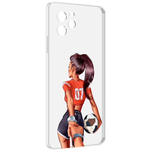 Чехол MyPads Девушка-футболистка женский для Huawei Nova Y61 / Huawei Enjoy 50z задняя-панель-накладка-бампер