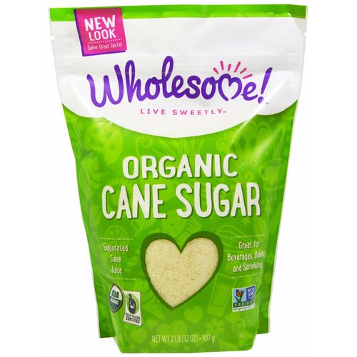 Сахар Wholesome! Organic Canу Sugar Органический тростниковый сахар-песок, 907 г