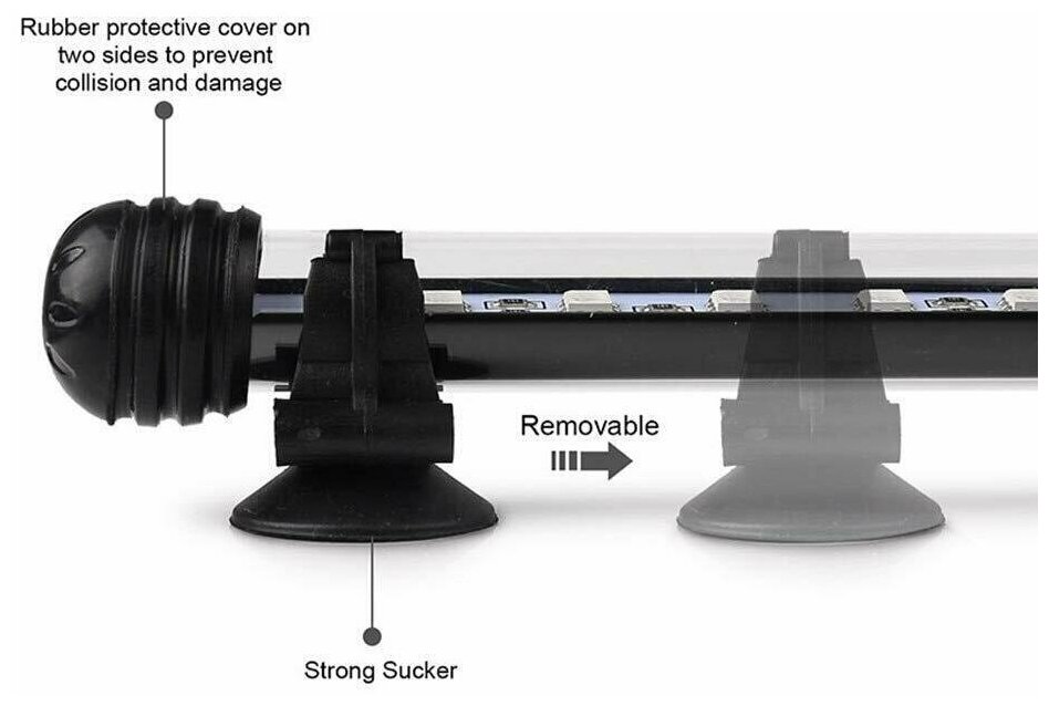 Лампа аквариумная светодиодная, RGB свет с пультом ДУ, водонепроницаемая, 280 мм - фотография № 7