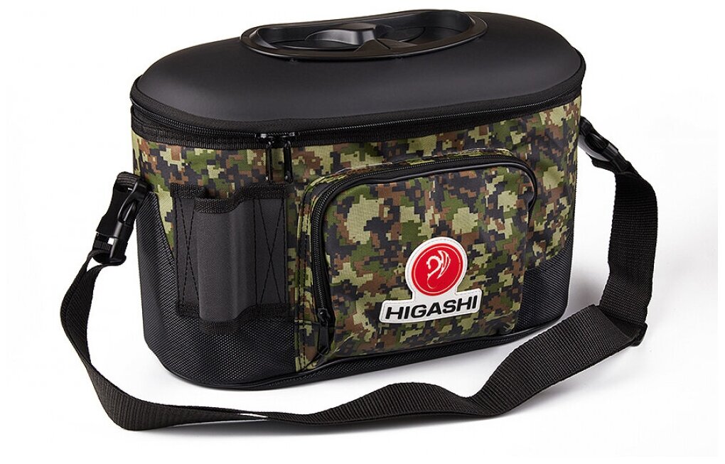 Кан рыболовный Higashi Live bait box 7.5L #Green Digital Camo