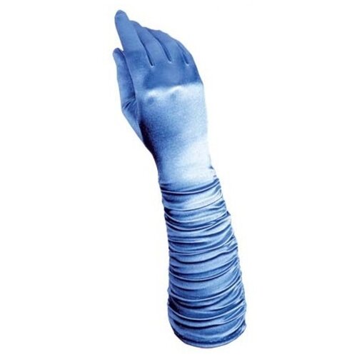 фото Голубые сатиновые перчатки со сборкой widmann