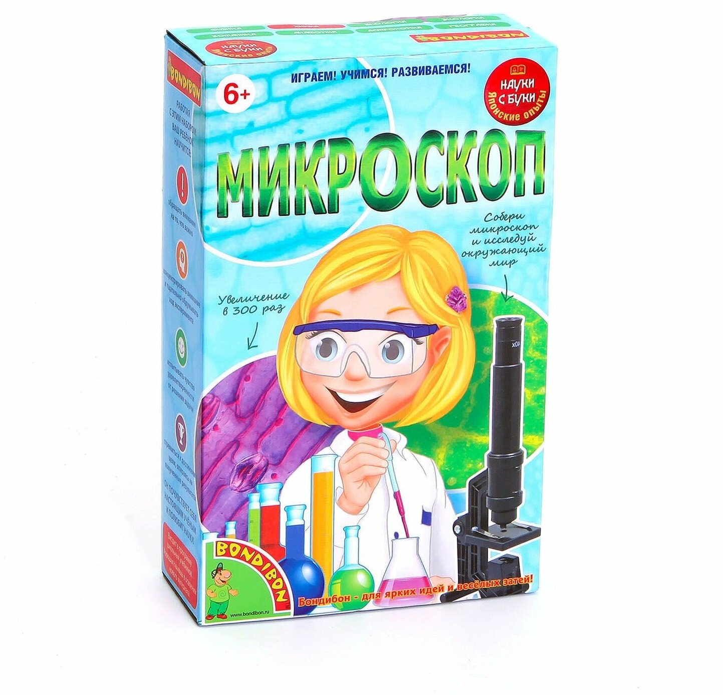 Игровой набор, Bondibon Микроскоп Японские опыты Науки с Буки - фото №2