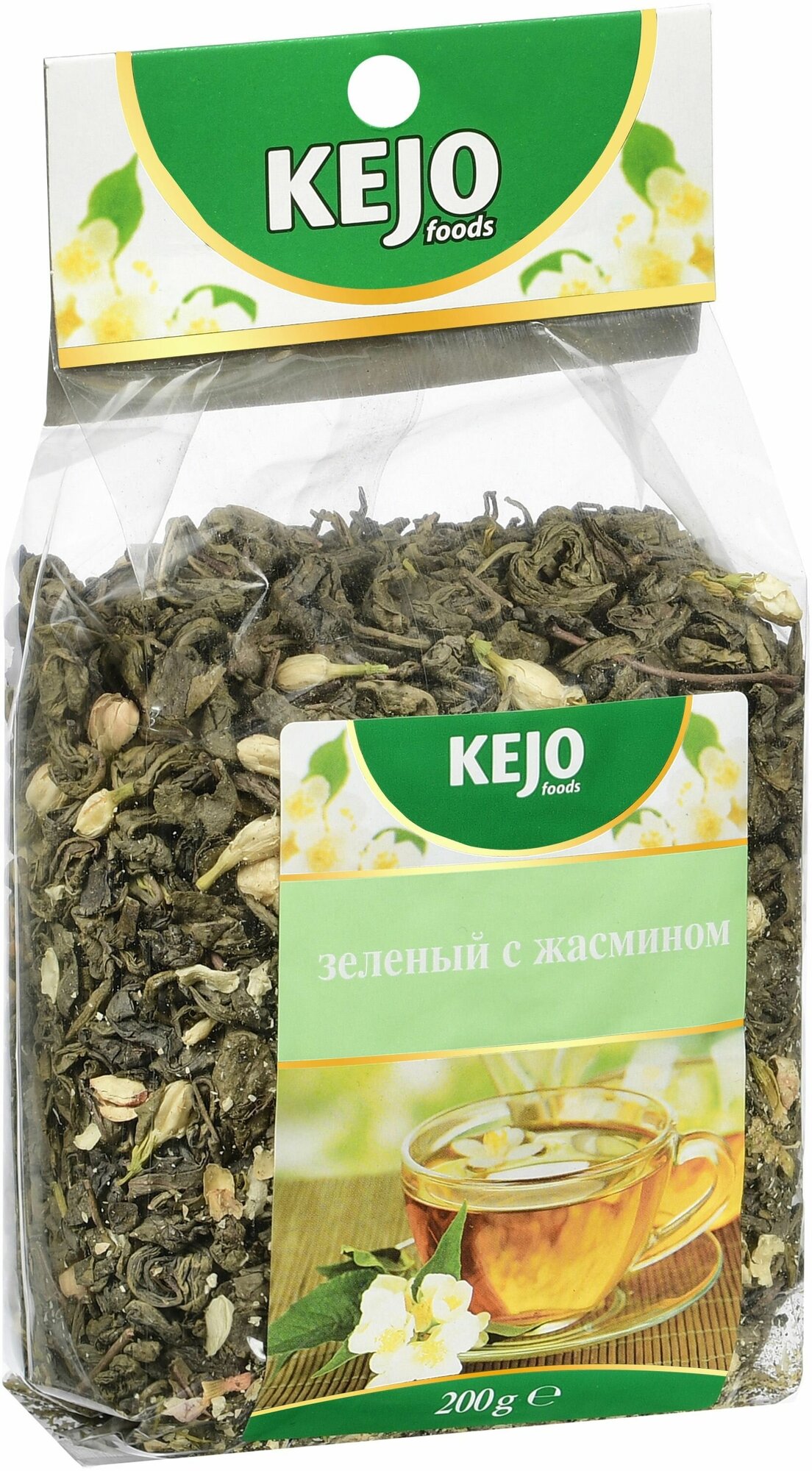 Чай листовой KEJOfoods зелёный с жасмином 200 гр м/у