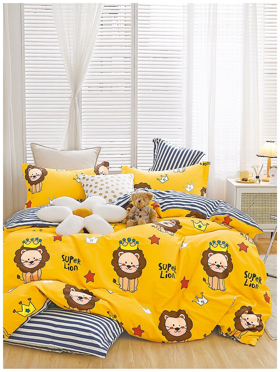Примавера Детское Постельное белье Super Lion цвет: желтый, коричневый (145х215 см)