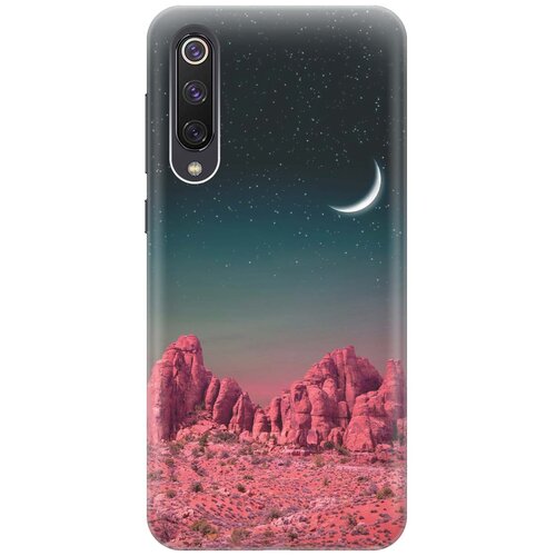 фото Gosso ультратонкий силиконовый чехол-накладка для xiaomi mi 9 se с принтом "месяц над розовыми горами"