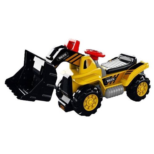 Каталка-толокар Junfa toys Экскаватор-Погрузчик (609M), желтый каталка толокар полесье мега экскаватор колёсный 38050 желтый