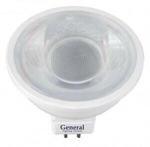 Светодиодная LED лампа General MR16 GU5.3 7W 3000K 2K 50x50 пластик/алюм с рефлект. 36° 643400 (упаковка 16 штук)