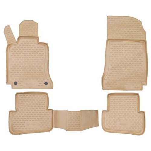 фото Коврики в салон element mercedes-benz с-class w204 2007-2014, 4 шт. (полиуретан, бежевые), nlc.34.27.212k