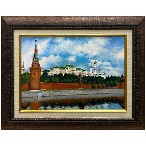 Картина маслом, городской пейзаж "Кремлевская набережная" 2