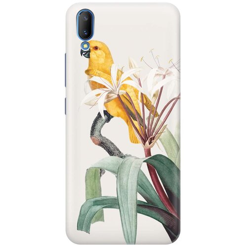 фото Re:paчехол - накладка artcolor для vivo v11 с принтом "желтый попугай"