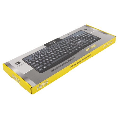 Клавиатура Hiper OK-2200 черная, USB, 113 кн., проводная