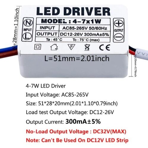 LED Driver Светодиодный драйвер 4-7w 300mA драйвер источника питания для светодиодный ных лент ультратонкий трансформатор постоянного тока 12 в 24 в 60 вт 100 вт 150 вт 200 вт 300 вт 400 вт