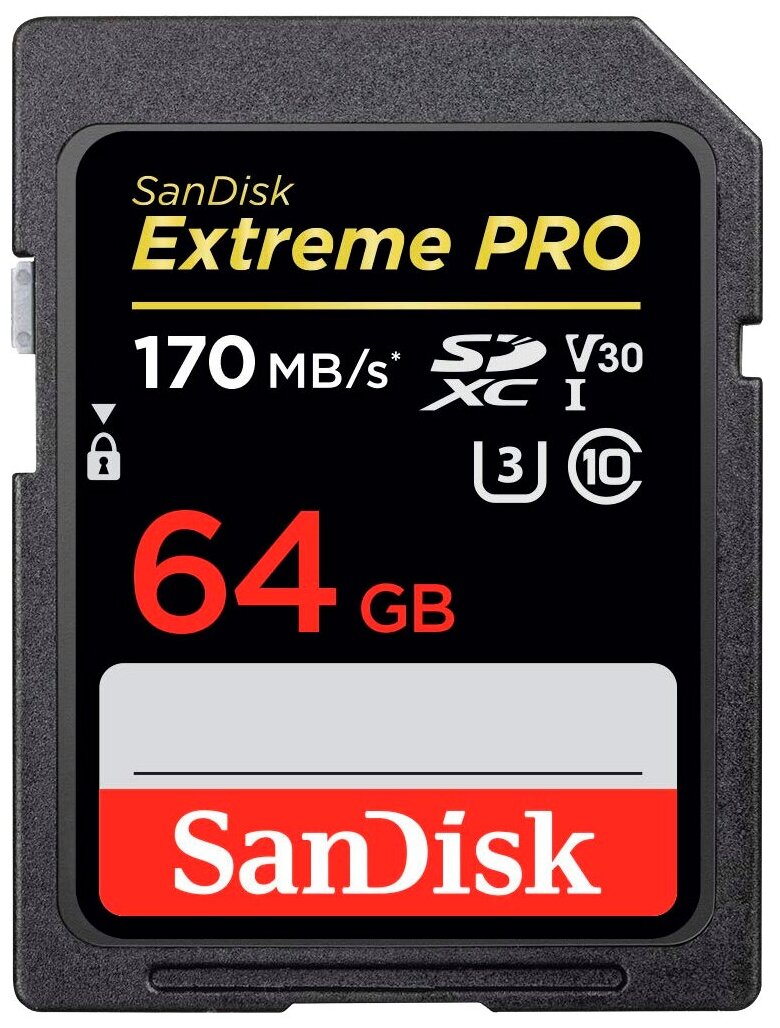 Карта памяти SanDisk Extreme Pro SDXC UHS Class 3 V30 170MB/s