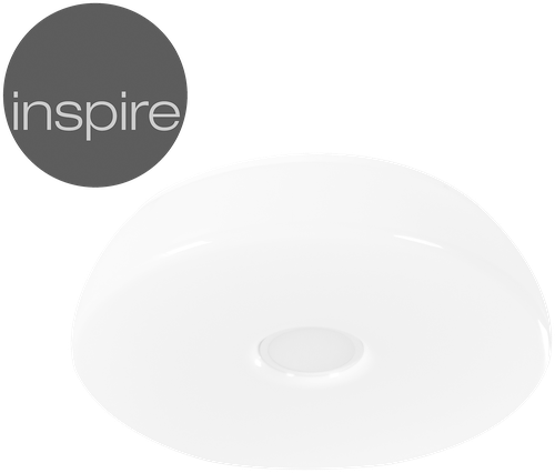 Светильник настенно-потолочный светодиодный влагозащищенный Inspire Parabolic с пультом, Bluetooth-динамик, 13 м², цвет белый