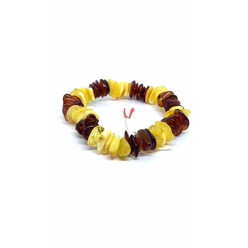 Браслет-цепочка Радуга Камня, янтарь, коричневый, желтый комплект браслетов три цвета янтаря