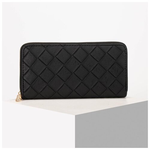 фото Кошелек жен 07-01-01 "ромбы", 19*2,5*9,5, 2 отд, д/карт, д/монет, черный 5367699 сима-ленд