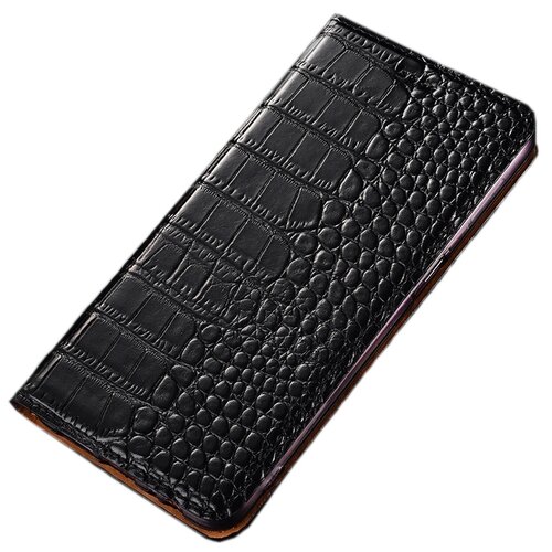 фото Чехол-книжка mypads premium для samsung galaxy m51 (китайская версия) из качественной импортной натуральной кожи теленка с фактурной прошивкой рельефа кожи крокодила экзотический черный