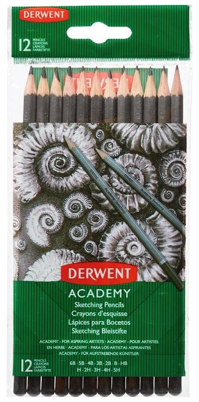 Derwent Набор карандашей чернографитных Academy Sketching Hang Pack 5H-6B, 12 шт (2300412) 12 шт.