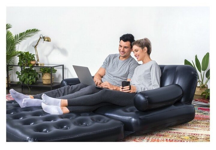 Диван надувной Bestway Double 5-In-1 ПВХ дл.:188мм ш.:152мм в.:64мм черный (75056 BW) - фото №18