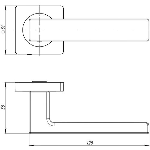 Ручка дверная INERTA раздельная FZ14-219-GR (графит)