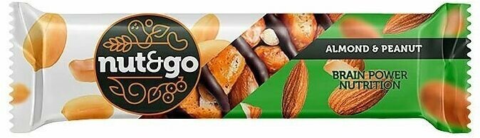 Nut&Go, батончик Almond & peanut, 36 г (упаковка 18 шт.)