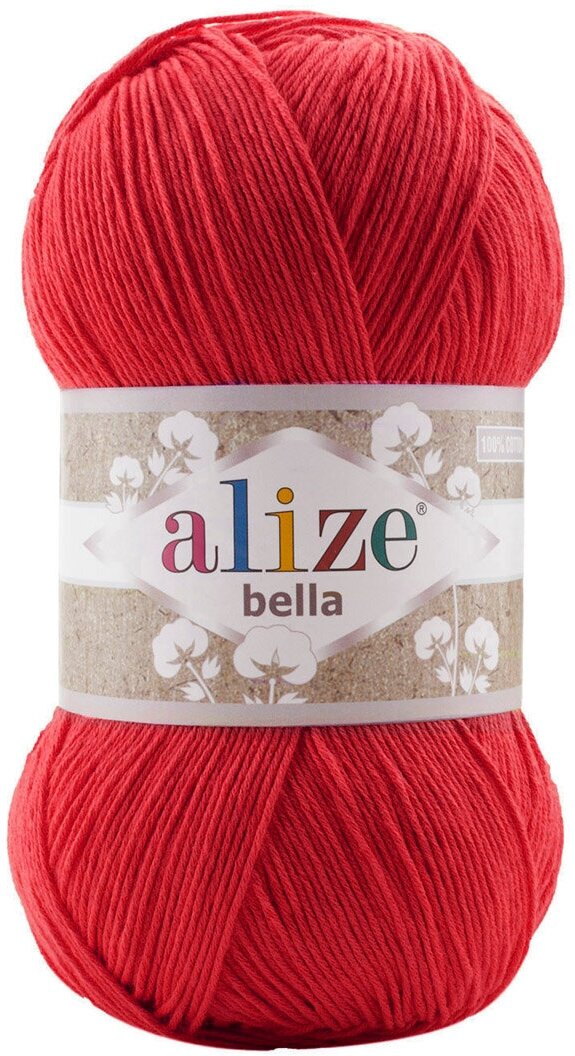 Пряжа ALIZE Bella 100 красный (56), 5 шт