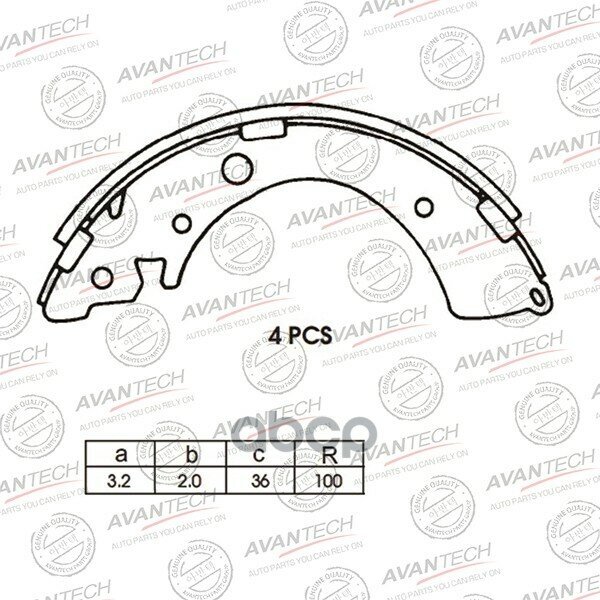 Колодки Тормозные Барабанные Avantech AVANTECH арт. AVS0301