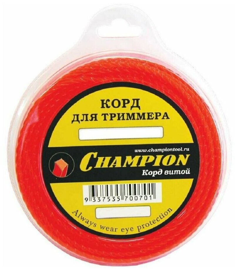 Леска для триммера Champion C7007 Twisted Square 3mm x 25m