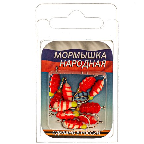 фото Мормышка фосфорная lumicom № 7 (набор) крючок№8 red (10шт в блистере)
