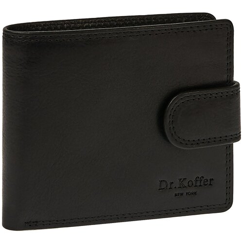 Портмоне Dr.Koffer X510117-245-04, фактура гладкая, черный портмоне dr koffer x510435 245 04 фактура гладкая черный