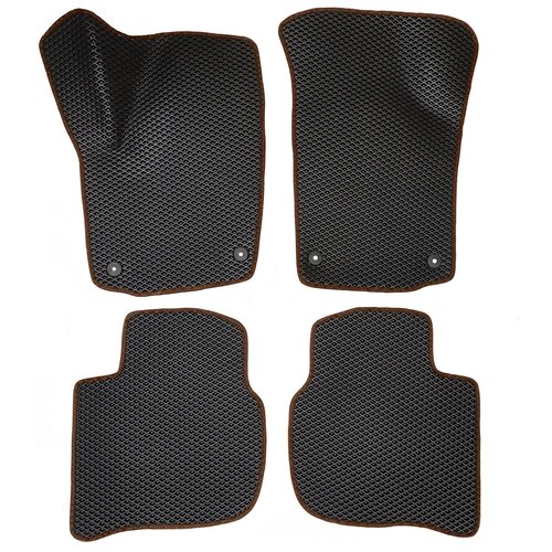 фото Автомобильные коврики салона eva (комплект 5шт.) черный ромб с коричневым кантом для toyota corolla (e140/e150) 2006 - 2013 autodefender