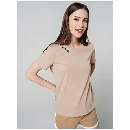 фото Футболка с кор.рукавом твое 78631 размер xs, бежевый меланж, women