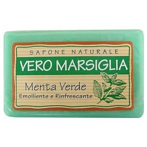 Nesti Dante Мыло кусковое Vero Marsiglia Green Mint перечная мята, 150 мл, 150 г