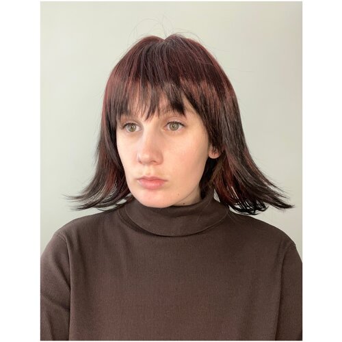 Парик из искусственного волокна. Модель L-DW109. Цвет махагон (#АВ600)