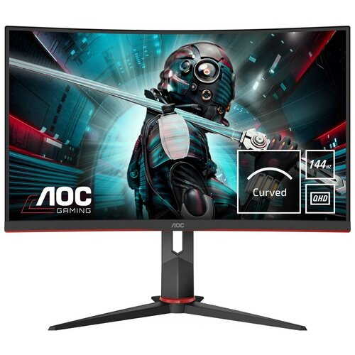 27 Монитор AOC CQ27G2U/BK, 2560x1440, 144 Гц, *VA, черный/красный