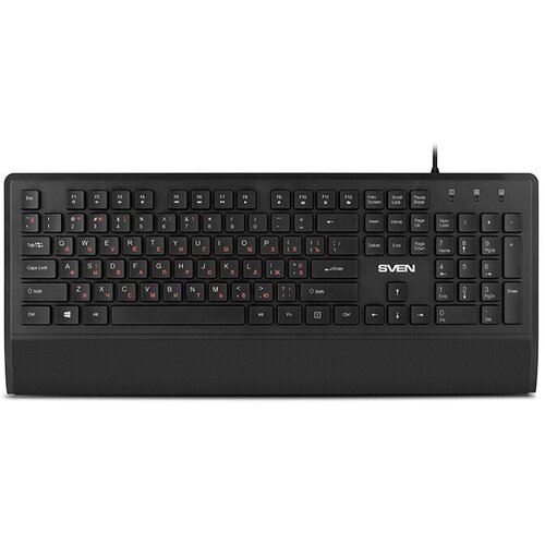 Клавиатура SVEN KB-E5500 Black USB черный, английская/русская (ANSI) клавиатура sven kb g9700 mechanical black usb cherry mx red черный английская русская ansi