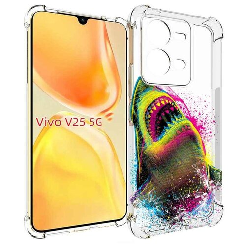 Чехол MyPads челюсти-2 для Vivo V25 5G / V25e задняя-панель-накладка-бампер чехол mypads заяц для vivo v25 5g v25e задняя панель накладка бампер