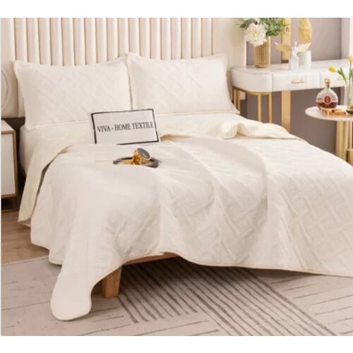 Однотонное Покрывало-Плед Фигурная Стежка и две наволочки 50-70