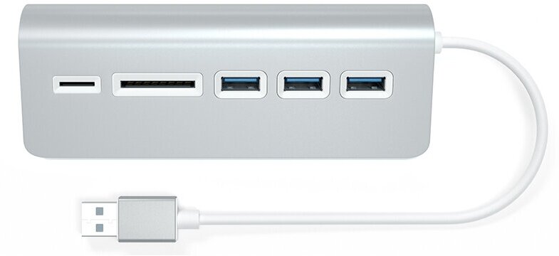 Хаб USB Satechi Aluminum USB 3.0 Hub & Card Reader Silver ST-3HCRS