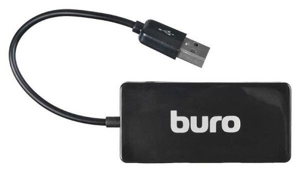 Концентратор USB 2.0 BURO BU-HUB4-U2.0-SLIM 4 порта 4 x USB 2.0 черный