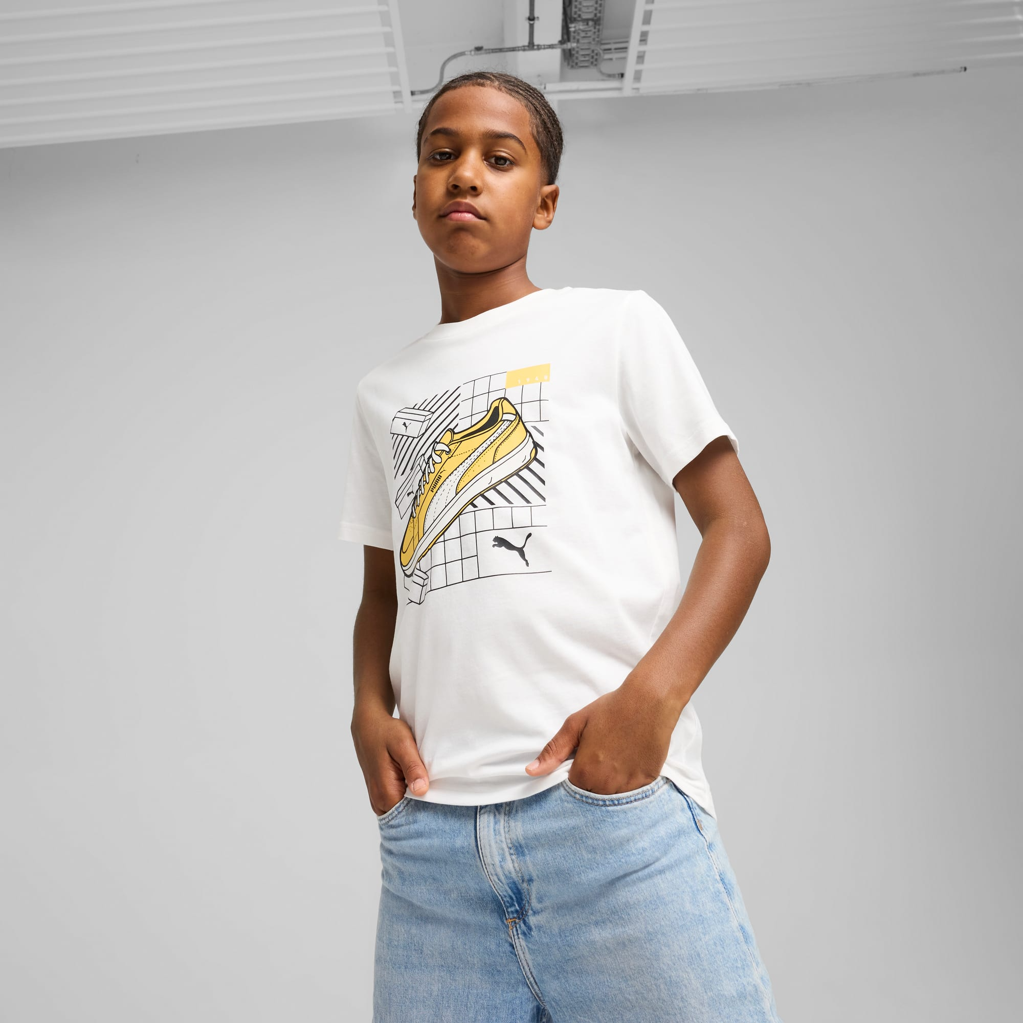 Футболка PUMA Graphics, размер 164, белый