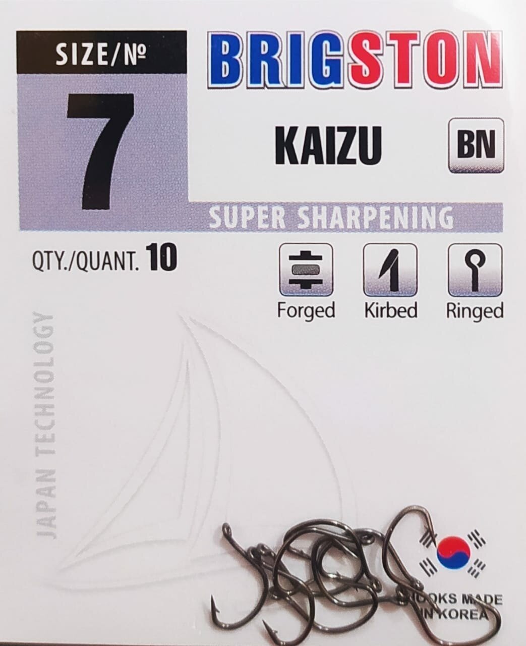 Рыболовные крючки Brigston Kaizu (BN) №7 упаковка 10 штук