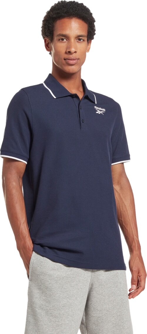 Поло Reebok RI LEFT CHEST LOGO POLO, размер S, синий