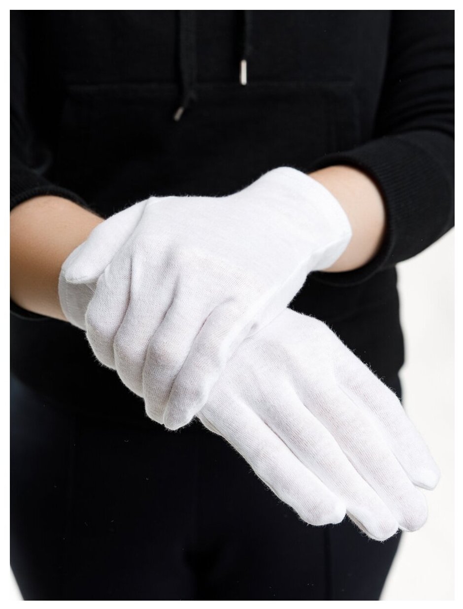 Перчатки хлопковые Safe-Store, белые, размер XL (3 пар в уп.) - фотография № 4