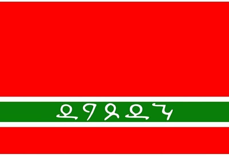 Флаг Лезгин с надписью "Алпан". Размер 135x90 см.